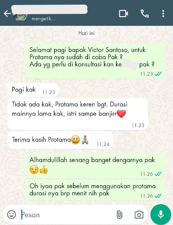 TESTI PROTAMA DURASI LAMA ISTRI SAMPE BANJIR